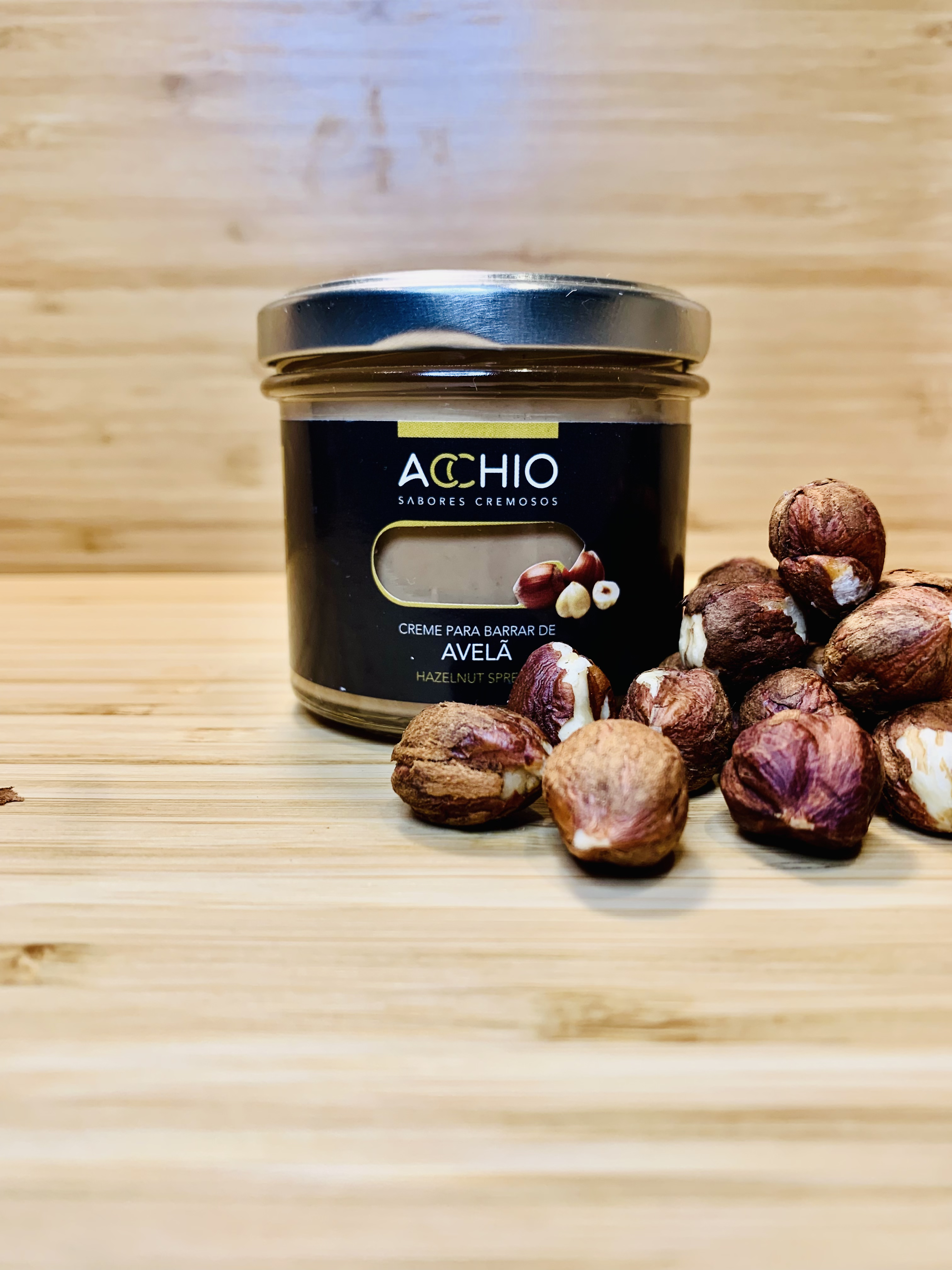 –　ACCHIO　SABORES　Jar　Hazelnut　Elegance　–　ACCHIO　Hazelnut　CREMOSOS　90g　Creamy